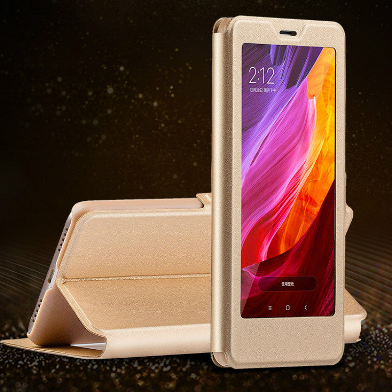 Bakeey Flip Full Smart Window Magnetic PU Leather Protective Case For Xiaomi Redmi 5 Plus