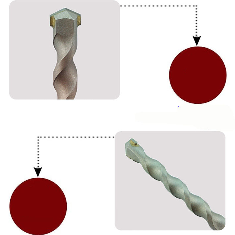 Triangular Handle Tungsten Alloy Twist Drill Bits For Pistol Percussion Woodworking Tools