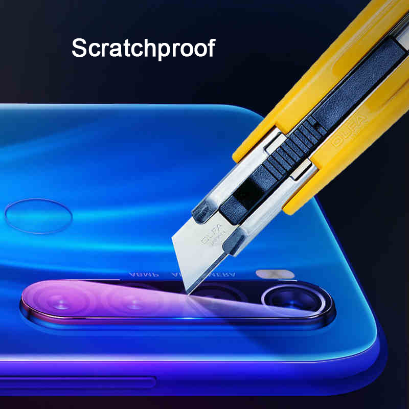 For Xiaomi Redmi Note 8 Bakeey Anti-Explosion Tempered Glass Screen Protector + Blue Metal Circle Ring Phone Lens Protector + Tempered Glass Rear Phone Lens Protector