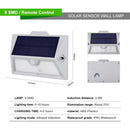 9 LED Solar Light PIR Motion Sensor Remote Control Outdoor Waterproof Wall Lamp Home Outdoor Garden