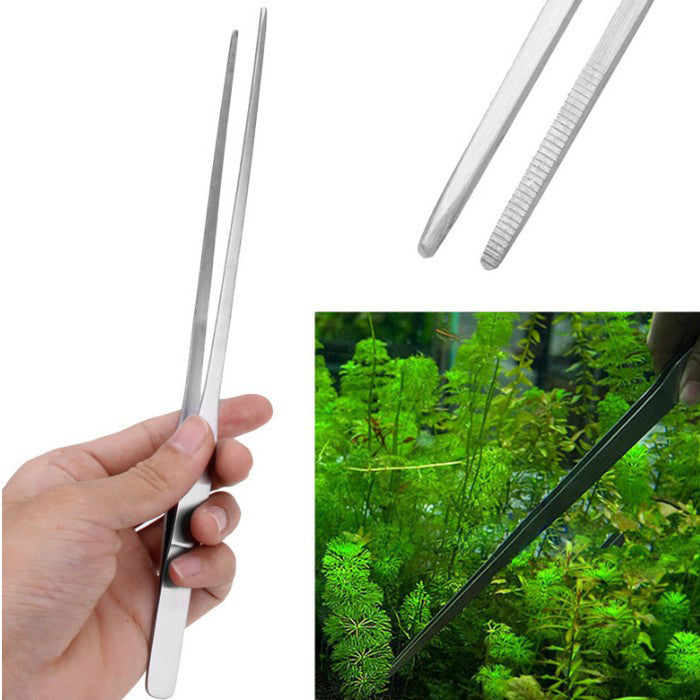 Stainless Steel Aquarium Straight Tweezer Aquatic Shrimp Reef Plant Grass Straight/Curved Tweezr