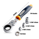 R'DEER 5Pcs Ratchet Wrench Set Adjustable Sleeve Adapter CR-V Wrench Spanner Auto Repair Tools