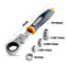 R'DEER 5Pcs Ratchet Wrench Set Adjustable Sleeve Adapter CR-V Wrench Spanner Auto Repair Tools