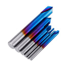 Drillpro 2-12mm 90 Degree Nano Blue Coated Chamfer Mill 2 Flutes CNC Milling Cutter