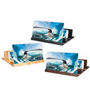 12" Wood Foldable 3D HD Phone Screen Magnifier Movie Video Amplifier For Smart Phone iPhone XS Max Samsung Galaxy S10+