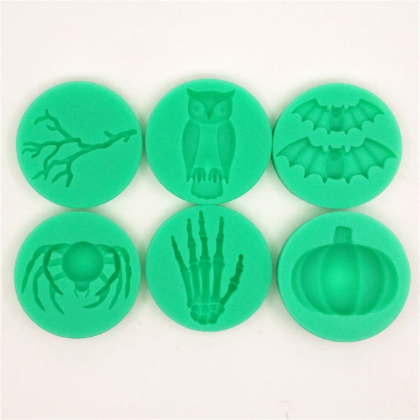 Halloween Silicone Branch Owl Bat Spider Skeleton Hand Pumpkin Fondant Cake Mold Chocolate Mold