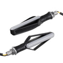 2Pcs Motorcycle Turn Signal Flowing Lights LED Indicator Waterproof Universal White + Yellow