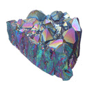 Purple Rainbow Aura Quartz Natural Point Cluster Gemstone Crystal Home Decorations