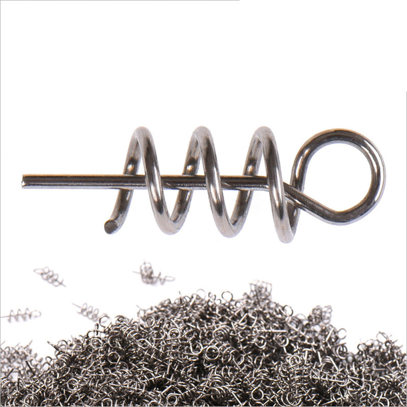 LEO 50pcs/pack 14mm 0.13g Stainless Steel Fishing Spring Probes Fishing Soft Lure Hook Connector