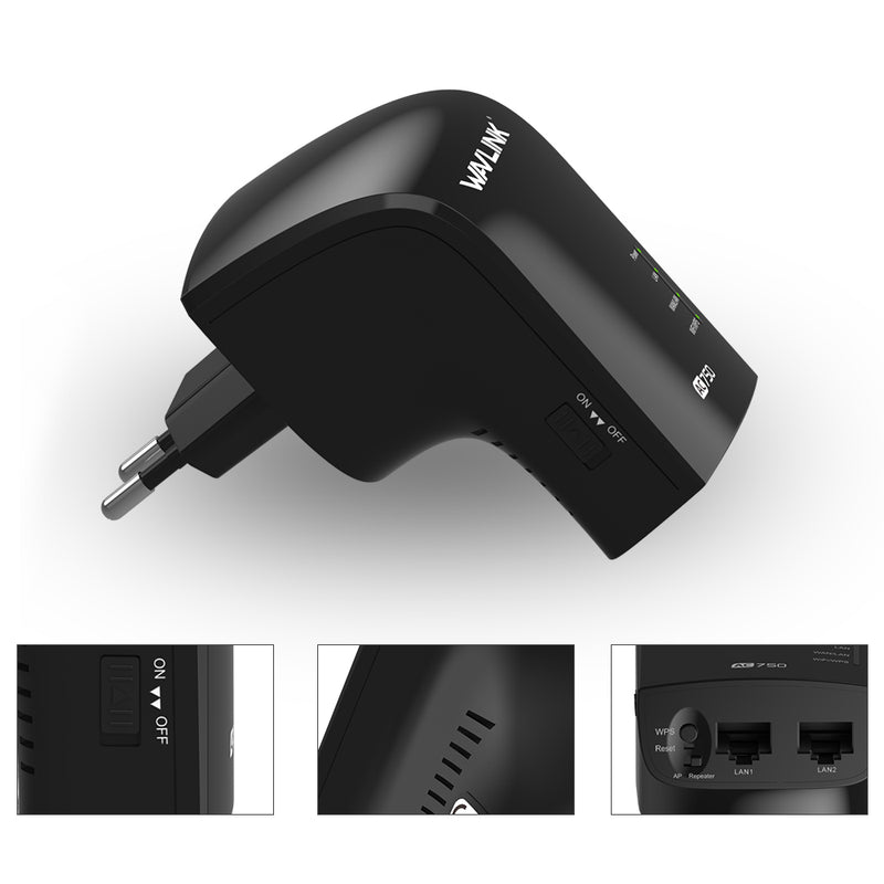 Wavlink 750Mbps Dual Band 3 in One Wifi Repeater Router Built-in Antenna UK/EU/US Plug