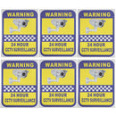 6Pcs CCTV Camera Warning Stickers Surveillance Vinyl Decal Video Security Sign