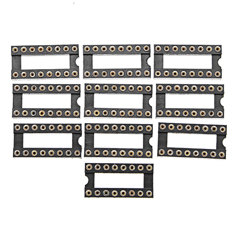 50pcs 16 Pins 2.54mm DIP Straight Plug Double Row Circular Hole IC Socket Connector Adapter