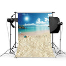 5x7FT Vinyl Summer Beach Heart Sea Vocation Photography Backdrop Background Studio Prop