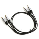 2pcs 3.5mm Aluminum Double Head RCA Audio Cable 100mm