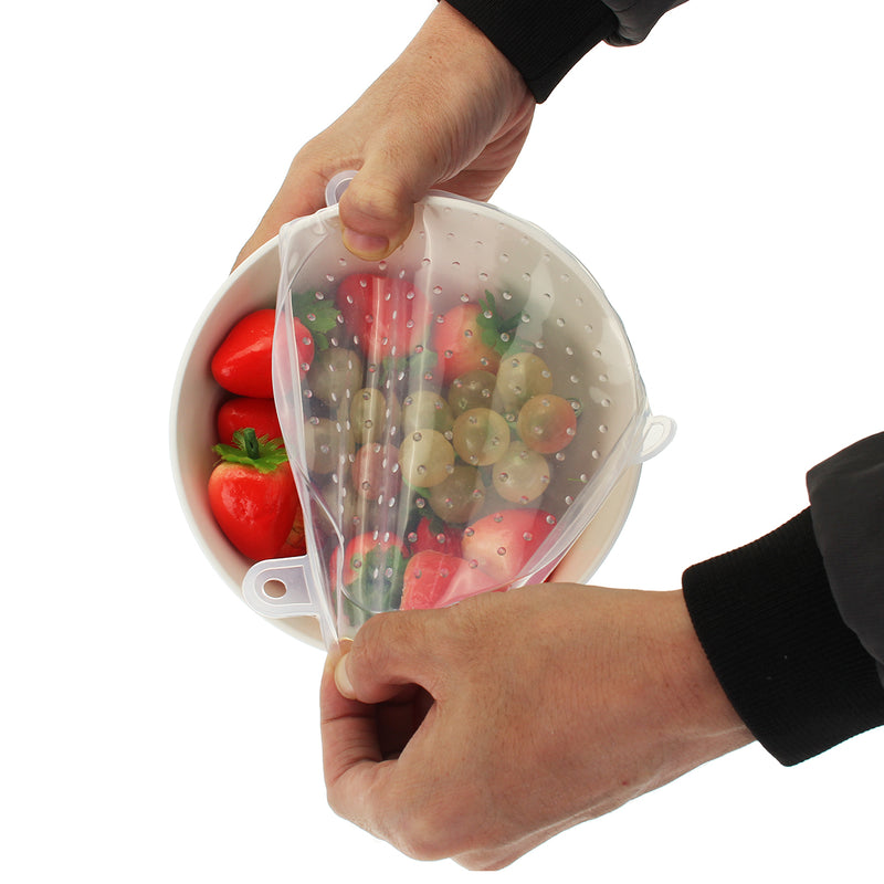 6Pcs/Set Stretch Reusable Silicone Bowl Wraps Food Saver Cover Seal Kitchen Storage Container