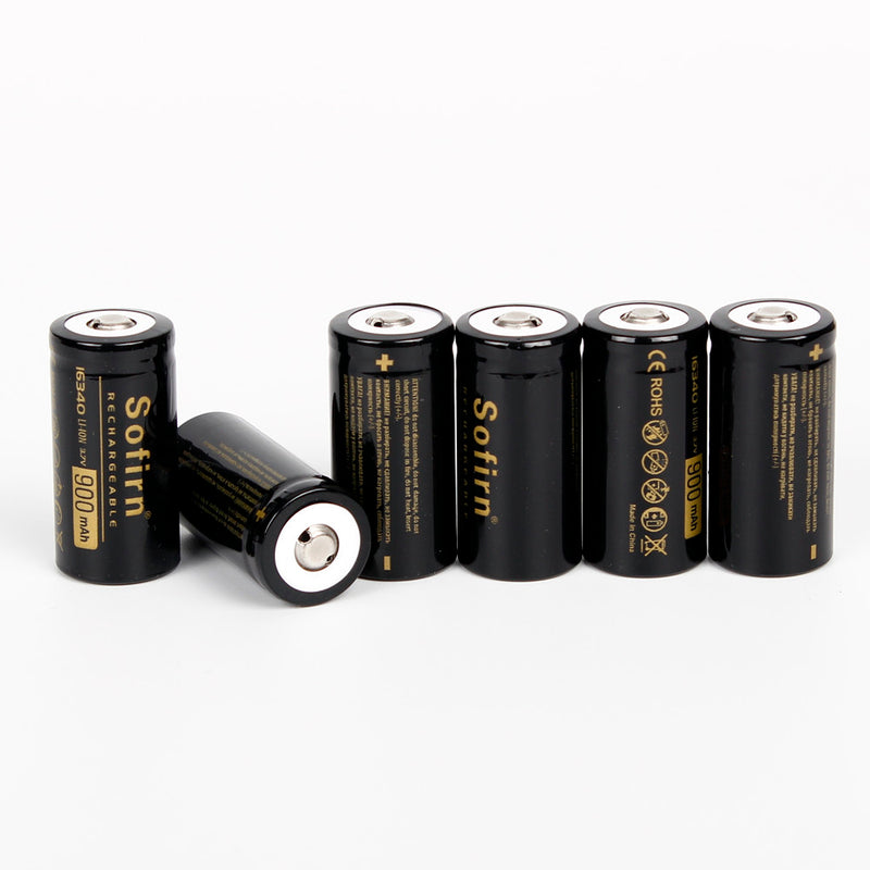 2Pcs Sofirn 16340 Battery 3.7v 900mAh Li-ion Battery Rechargeable Battery