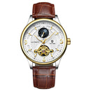 TEVISE T820B Casual Moon Phase Automatic Mechanical Watch Luxury Leather Strap Men Watch