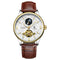 TEVISE T820B Casual Moon Phase Automatic Mechanical Watch Luxury Leather Strap Men Watch