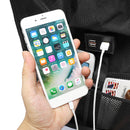 Black Oxford Car Seat Back Storage Bag Multi-Pocket with 4 USB Ports Universal