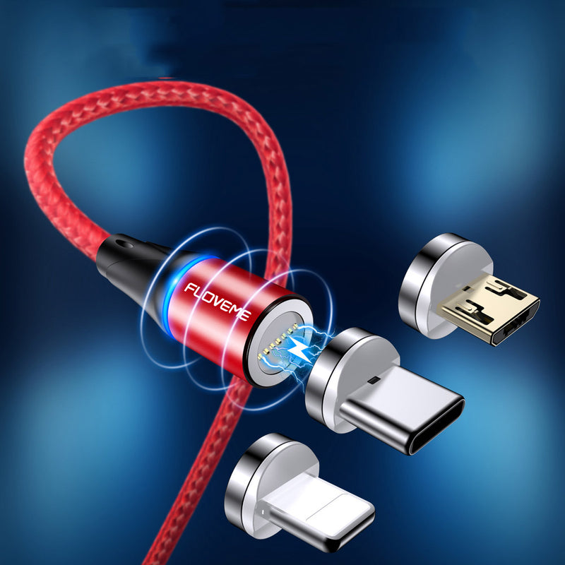 Floveme 3A Micro USB LED Indicator Magnetic Fast Charging Data Cable For Huawei Xiaomi Mi4 Redmi 7A Redmi 6Pro OUKITEL Y4800