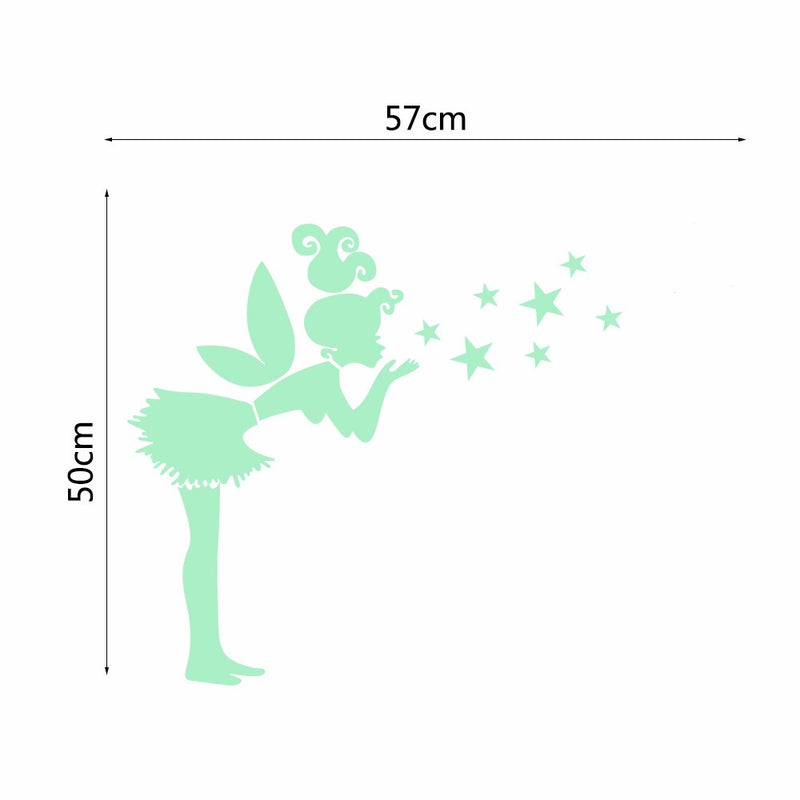 Honana DX-147 57x70cm Fluorescent Glow Angel Blew The Stars Wall Sticker