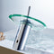 Modern Style Kitchen Bathroom Vessel Copper Glass Round Waterfall Tub Sink Faucet Tap