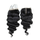 6A Loose Wavy Virgin Hair Lace Closure Brazilian Human Hair Closures 4x4 Free Middle Part