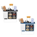 Kitchen Storage Rack Wall-mounted Cutlery Holder Towel Hanger Seasoning Storage Drawer Organizer