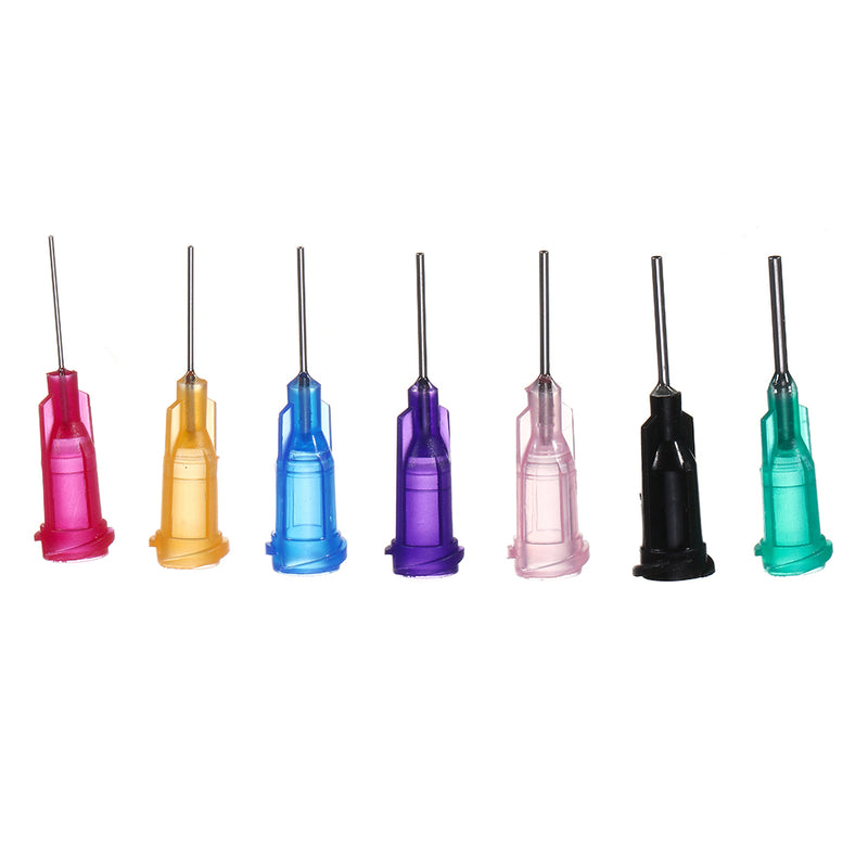 34Pcs/Set Dispensing Needle Kits Blunt Tip Syringe Needles Cap for Refilling and Measuring Liquids Industrial Glue Applicator