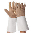 35cm Heavy Duty Black MIG Welding Gloves Gauntlets Welders Leather Thicken Glove