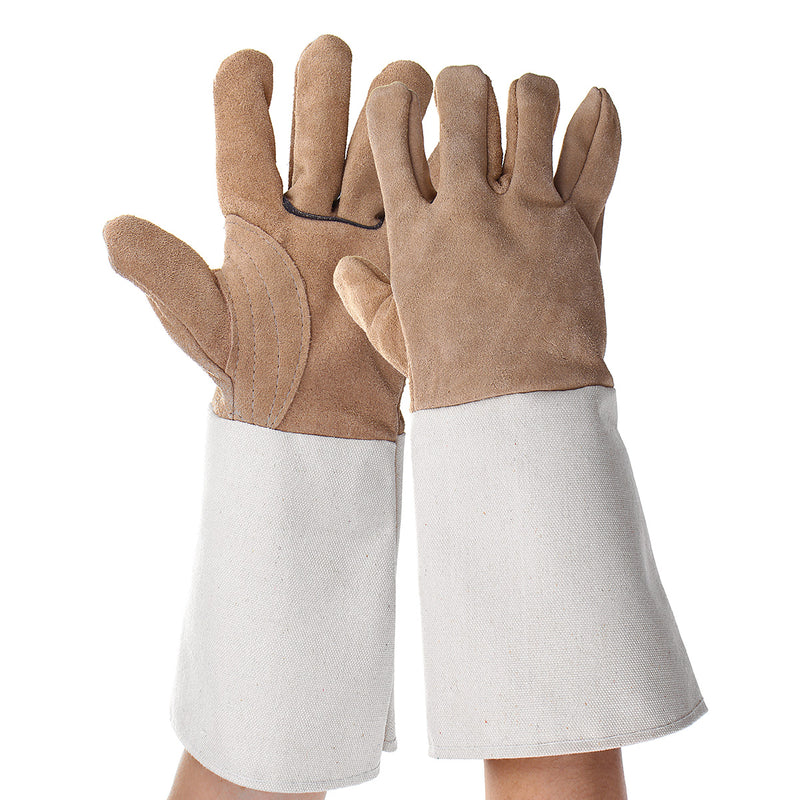 35cm Heavy Duty Black MIG Welding Gloves Gauntlets Welders Leather Thicken Glove