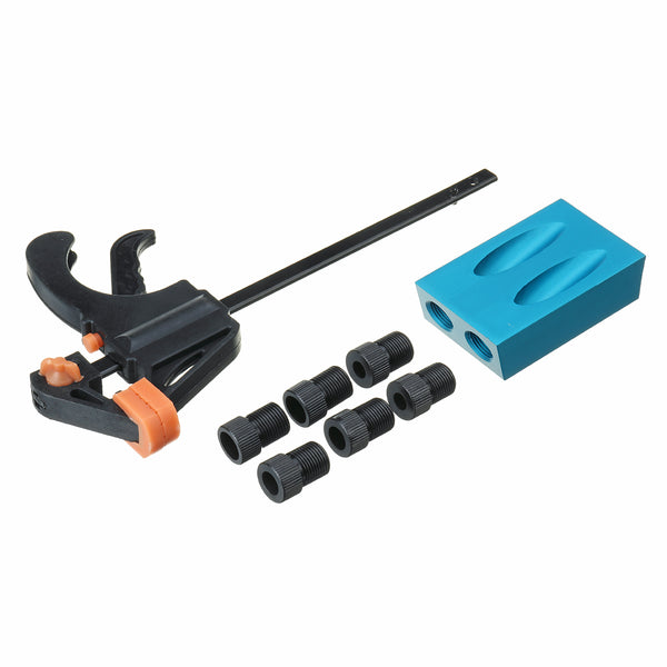 8pcs DIY Woodworking Oblique Hole Jig 15 Degree Angle Inclined Hole Locator Pocket Hole Jig Drill Guide