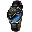 SANDA 213 Classic Men Leather Band Watch Luminous Display Business Style Quartz Watch