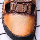 HEMU Men's Leather Sandals Non-Slip Quick Drying Waterproof Deodorant Fashion Sports Casual Sandals