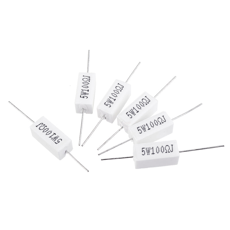 10pcs 5W 100 ohm 100R Ceramic Cement Resistor
