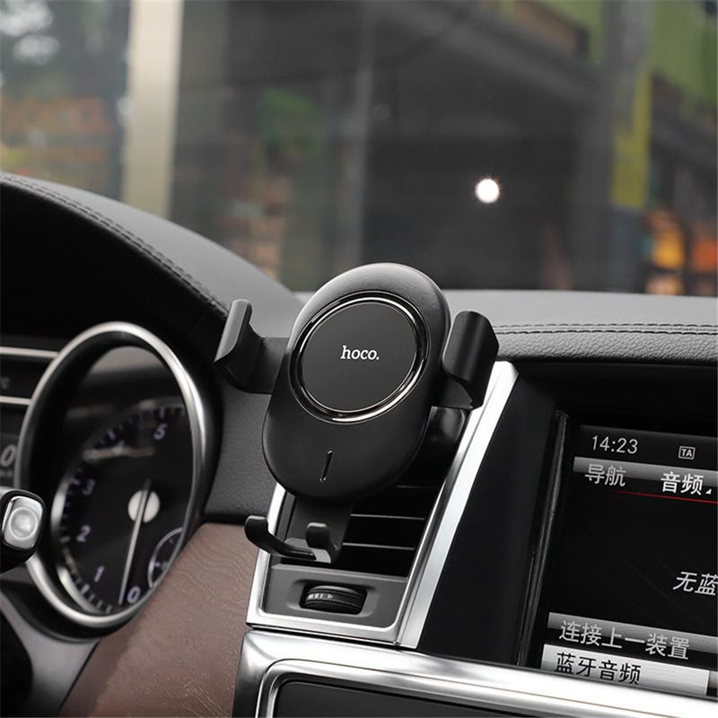 HOCO CW17 Qi Wireless 10W Fast Charger Garvity Auto Lock Car Air Vent Holder Stand for Mobile Phone 4.0-6.5 inches