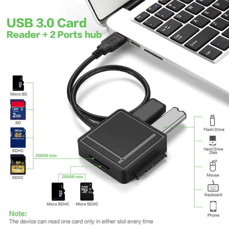 USB3.0 to SATA HUB Multifunction Converter Cable TF SD Card Reader HDD SSD Hard Drive Converter Cable Adapter