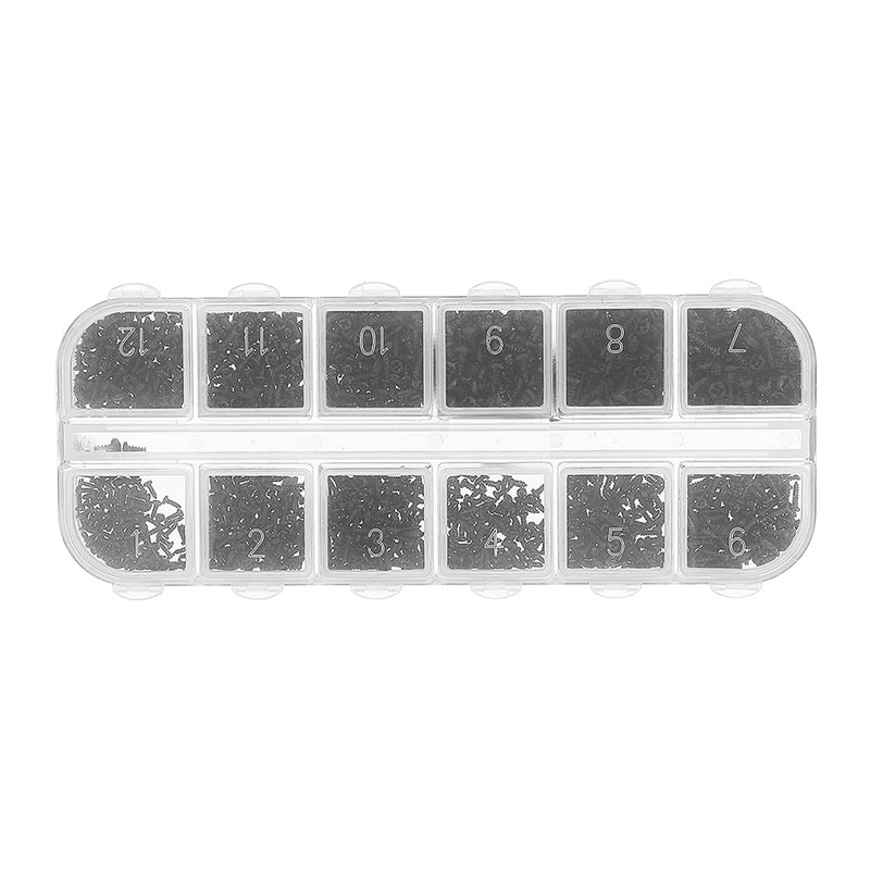 Suleve MXCP5 1200Pcs Mini Phillips Screw Micro Electronic Black Round Head Self Tapping Screw Kit M1 M1.2 M1.4 M1.7