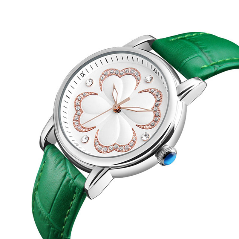 SKMEI 9159 Women Leather Strap Casual Dress Quartz Watch