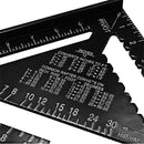 Raitool AR01 260x185x185mm Metric Aluminum Alloy Triangle Ruler Black Triangular Rule