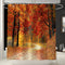 1.8M Maple Prints Bath Shower Curtain Fabric Bathroom Decor Set with 12 Hooks