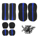 8Pcs Polyester Fabric Car Front and Back Seat Cover Cushion Protector Universal for Five Seats Car