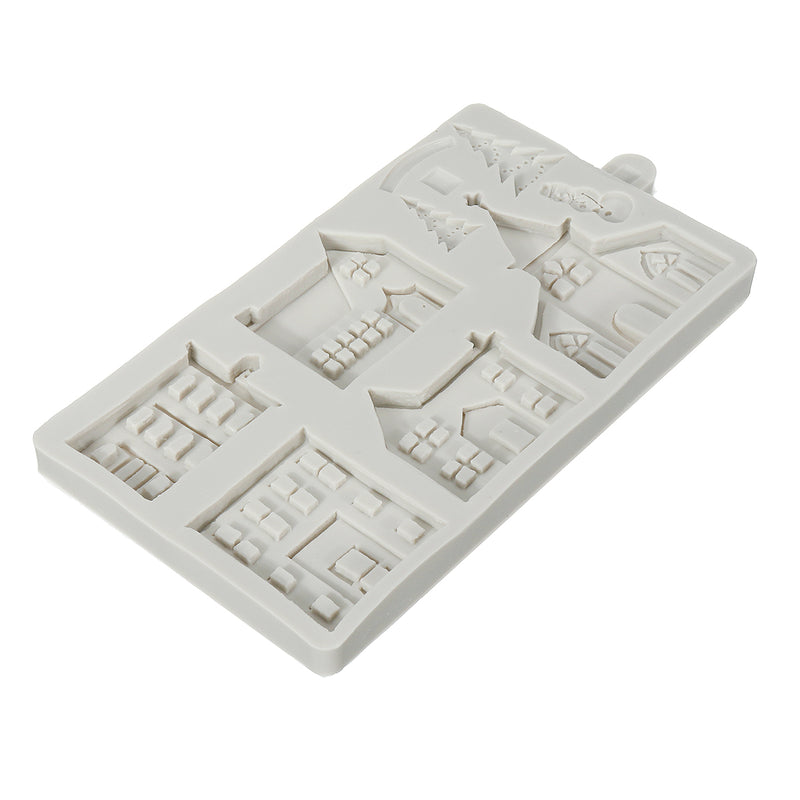 Christmas Tree House Silicone Mold DIY Baking Fondant Cake Chocolate Decorations