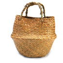 Folding Flower Pot Plant Straw Storage Baskets Flower Vase Handmade Hanging Basket Home Decor