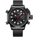 MEGIR 2090 Fashion Men Digital Watch Chronograph Luminous Display Waterproof Leather Strap Dual Display Watch