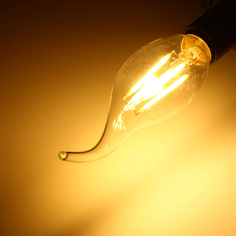Dimmable E14 4W COB Edison Filament Bulb LED 400Lm Candle  Light Candle AC220V
