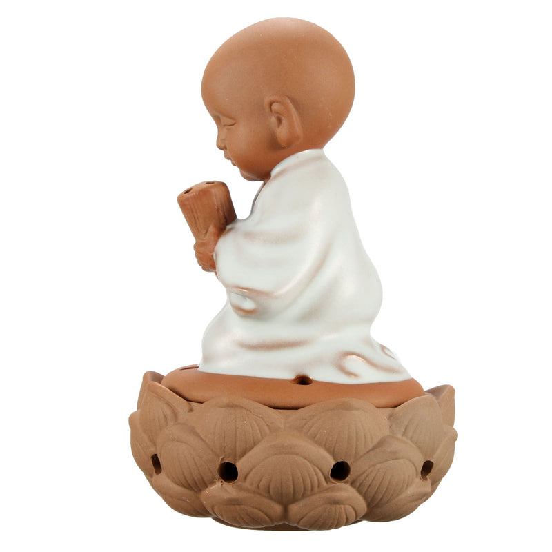 Ceramic Incense Burner Backflow Holder Porcelain Monk Bonze Stove Home Decor