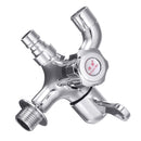 Wall Mount Single Cold Washing Machine Faucet 1/2'' Double Spouts 2 Handles Water Tap Garden Faucet Bathroom Bibcock Tap