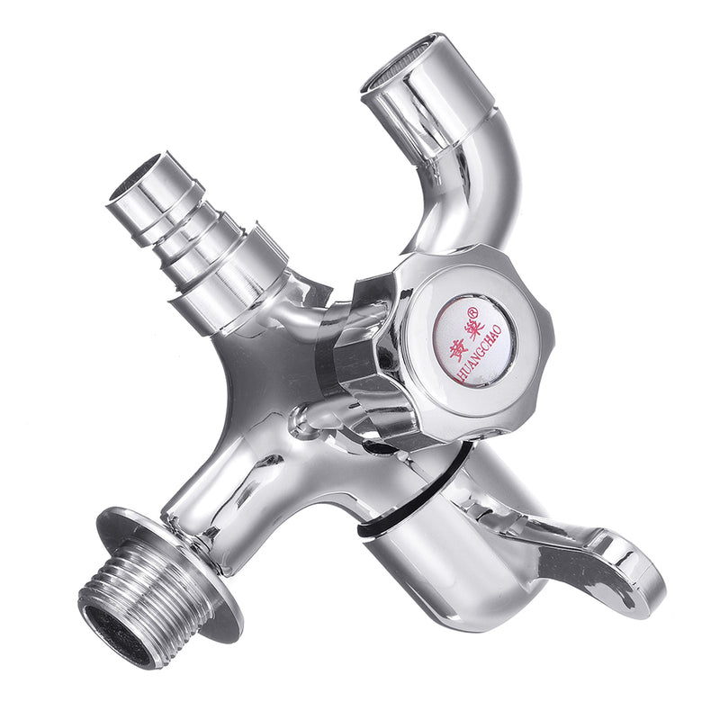 Wall Mount Single Cold Washing Machine Faucet 1/2'' Double Spouts 2 Handles Water Tap Garden Faucet Bathroom Bibcock Tap