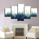Loskii Spray Oil Paintings Canvas Five Combination Decorative Paintings Forest Landscape Wall Art For Home Decorations